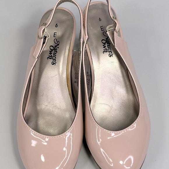 NATURE'S OWN Vegan Patent Leather Slingback Heels Pink-8 - Picture 5 of 9